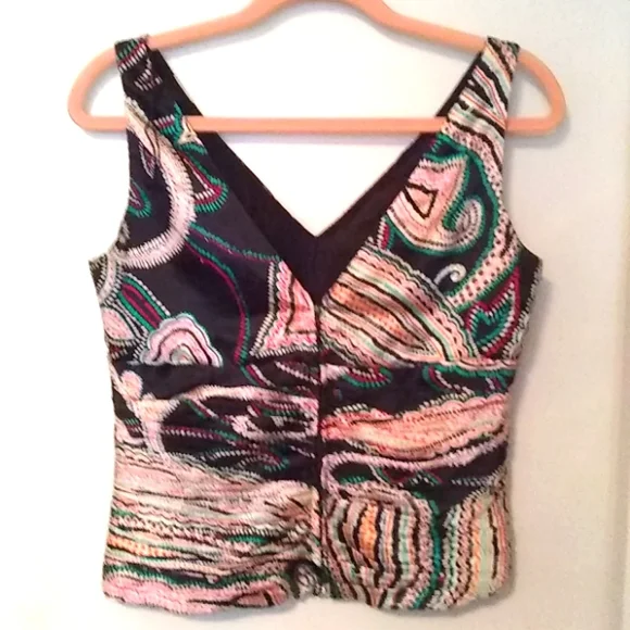 ADRIANNA PAPELL Boutique night Silk Top 10 - Picture 2 of 6